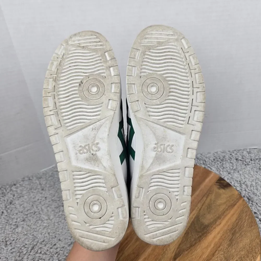 Asics Mens 10.5 Japan S White Jasper Green Leather Casual Retro Low Top Sneaker